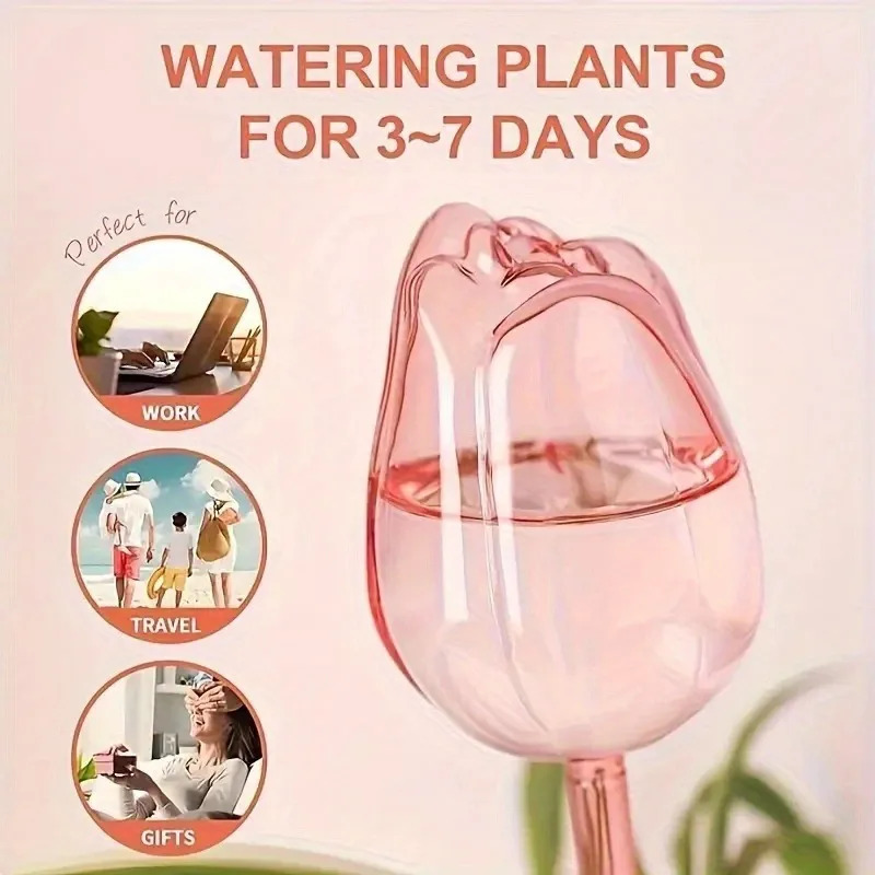 Pink tulip plant watering ball - Automatic Watering recension och pris