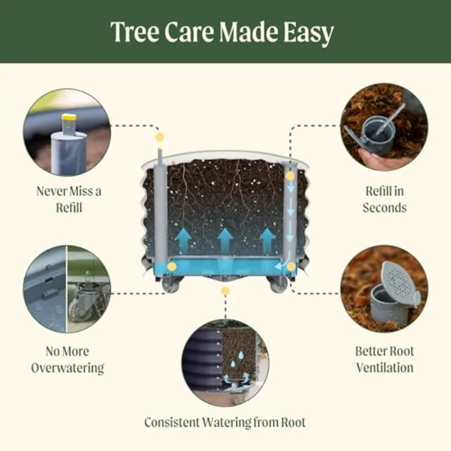 Rolling Citrus Tree Planter Ge - Self Watering Planter recension och pris