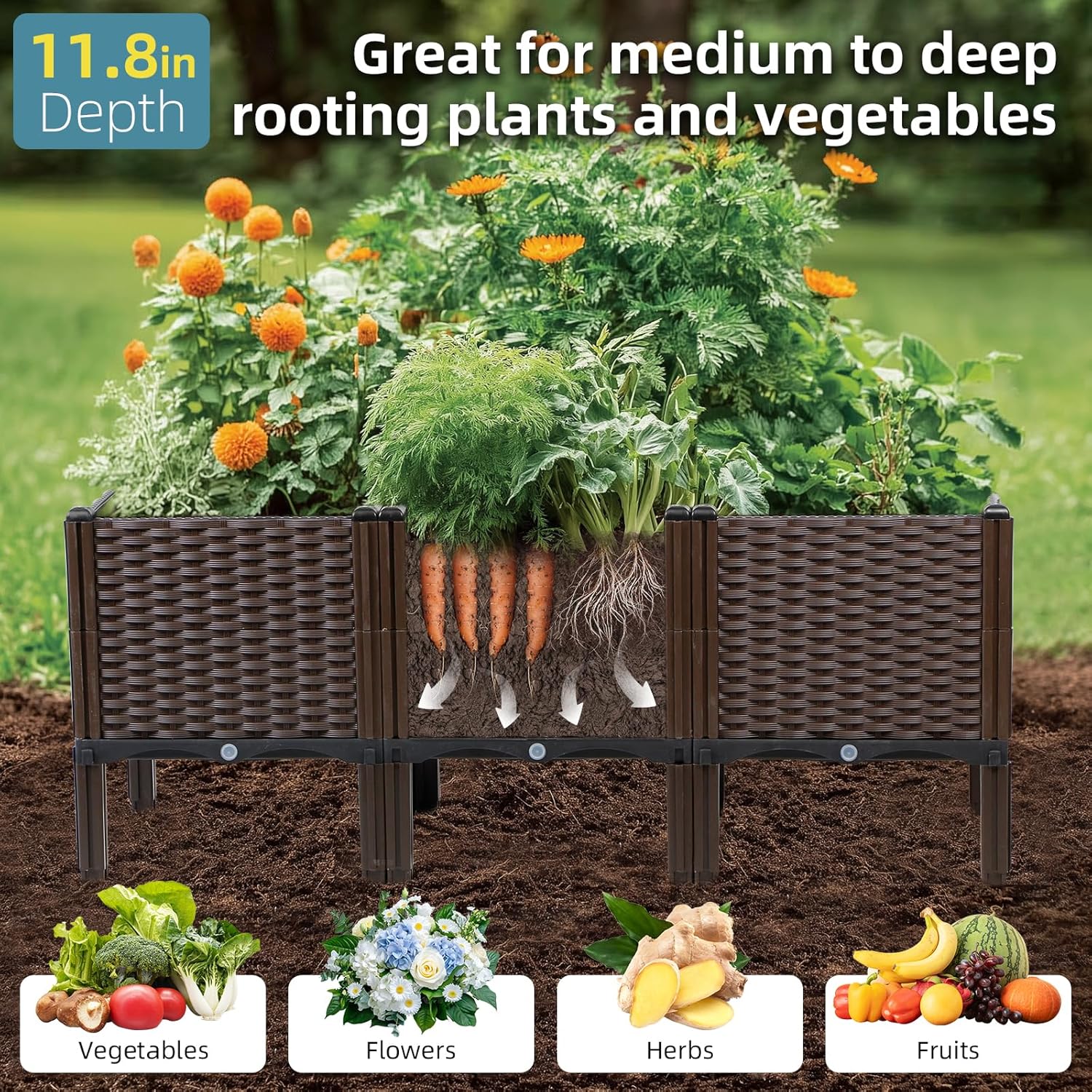 Outdoor Gardening Rattan Plant - Self Watering Planter recension och pris